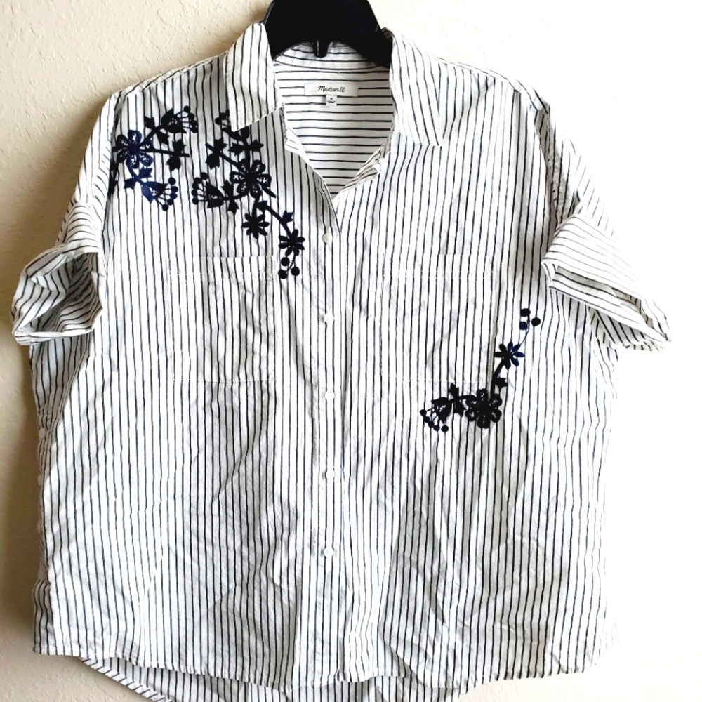 Madewell Embroidered Hilltop Short Sleeve Top